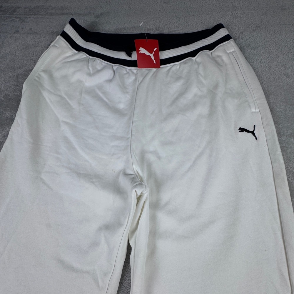 Puma Joggers Mens XL Sweatpants Off White Black Stripe Sample GT1MMXTJ00069 New - Picture 5 of 11